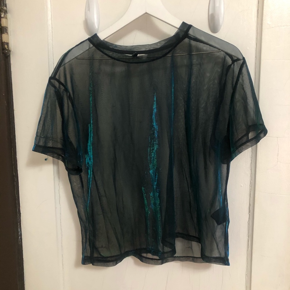 Black iridescent top